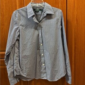 Ralph Lauren Women Navy and White Striped Shirt